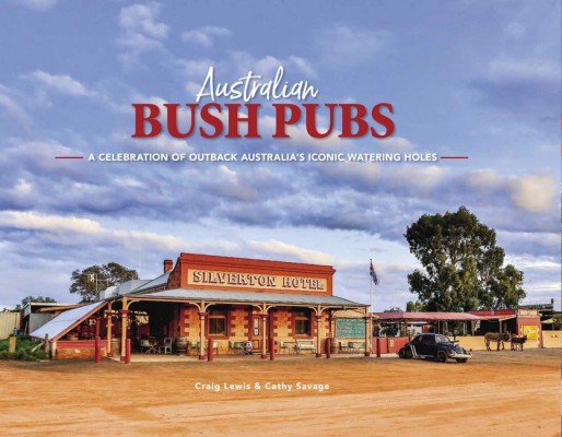 Book cover with an image of an external view of a rural pub in Australia. 