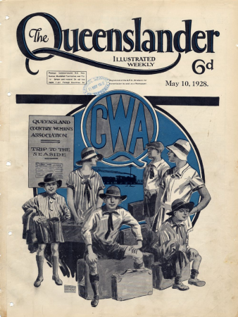 The Queenslander newspaper cover from 1928, feauring a CWA illustration 