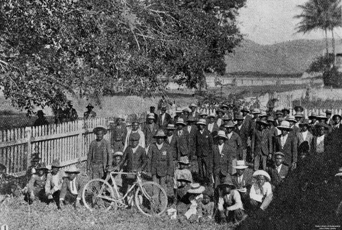 South Sea Islanders waiting for deportation, Cairns, 1906 Photographer unknown John Oxley Library, State Library of Queensland Negative no. 23842