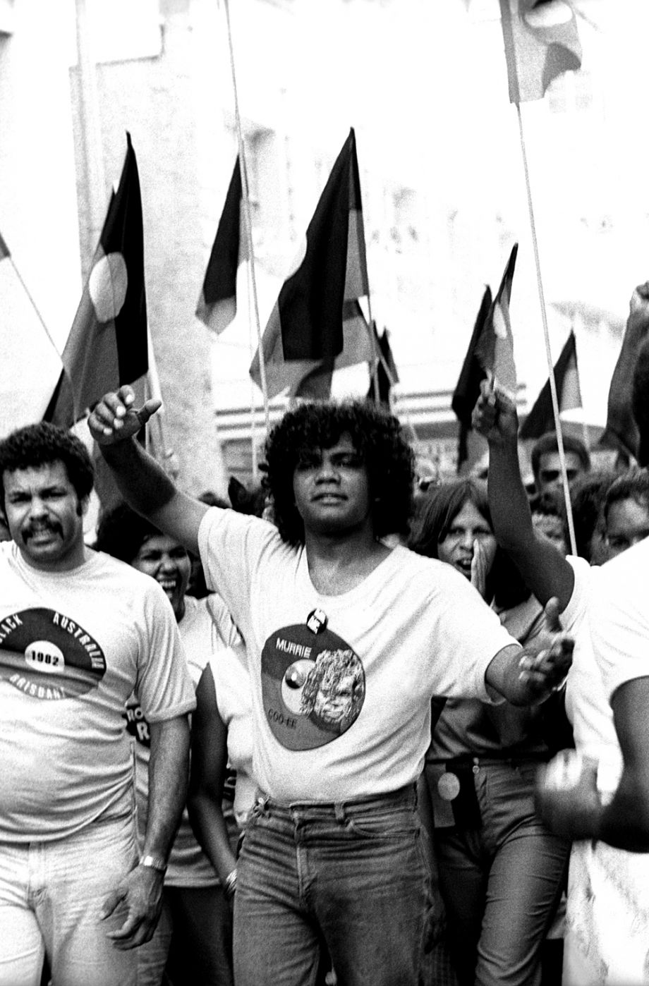 Lionel Fogarty at a land rights march