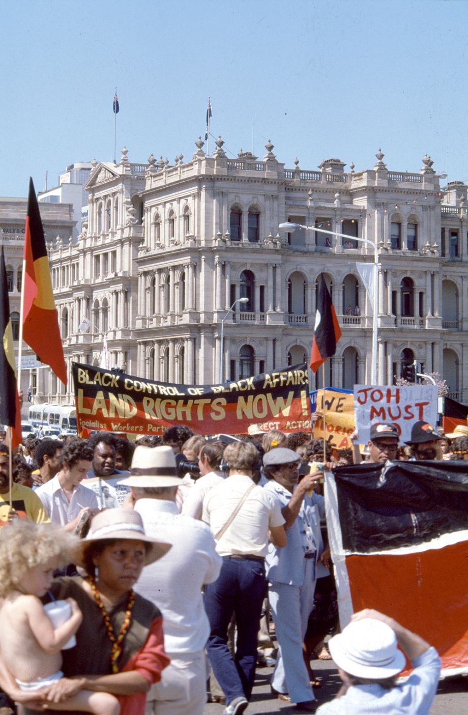 Protesters near Brisbane’s iconic casino