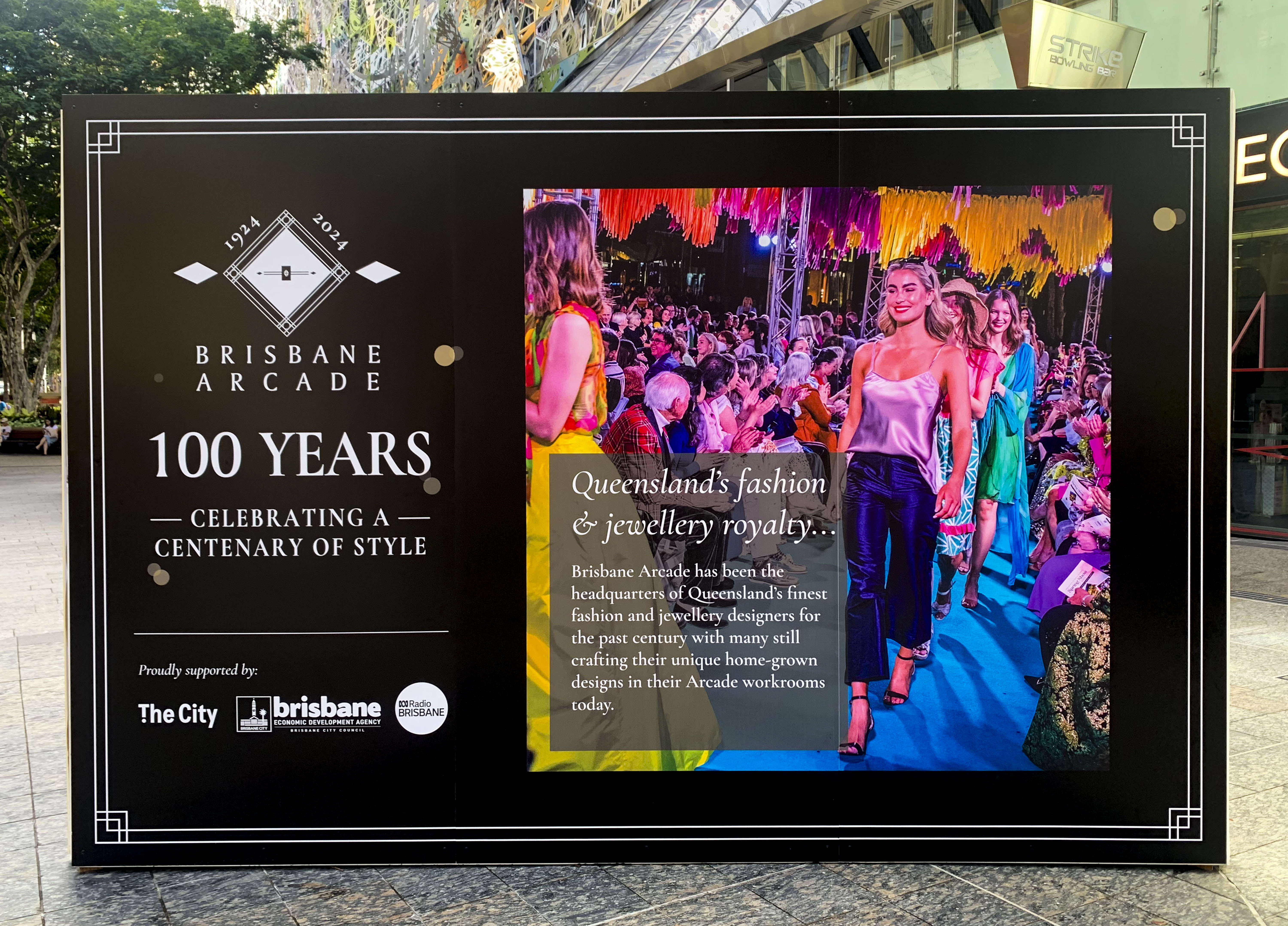 Brisbane Arcade 100th Years Celebration Display Stand in Queen Street Mall, Brisbane, 2024 - Fashion & Jewellery