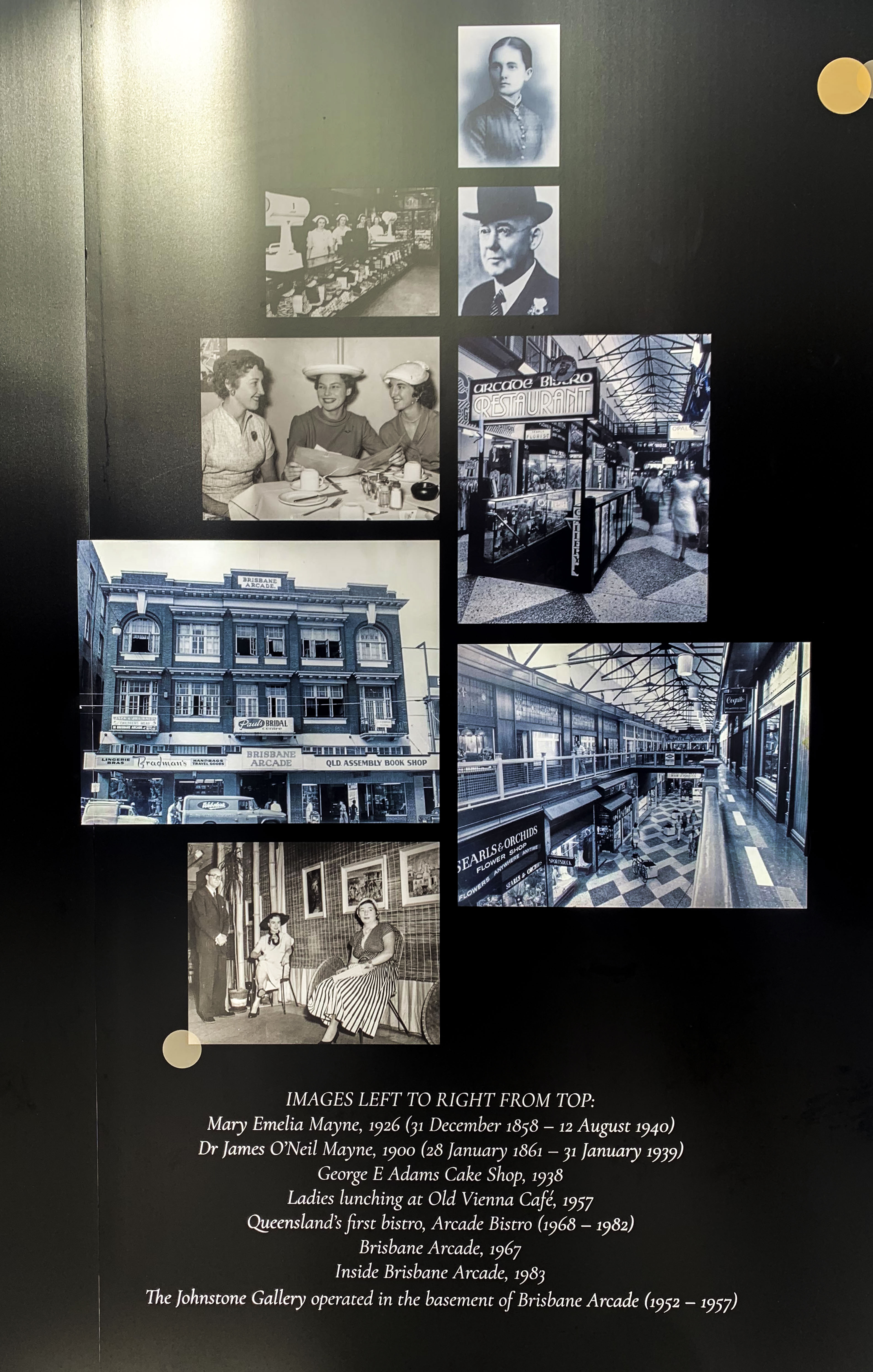 Brisbane Arcade 100th Years Celebration Display Stand in Queen Street Mall, Brisbane, 2024 - old images