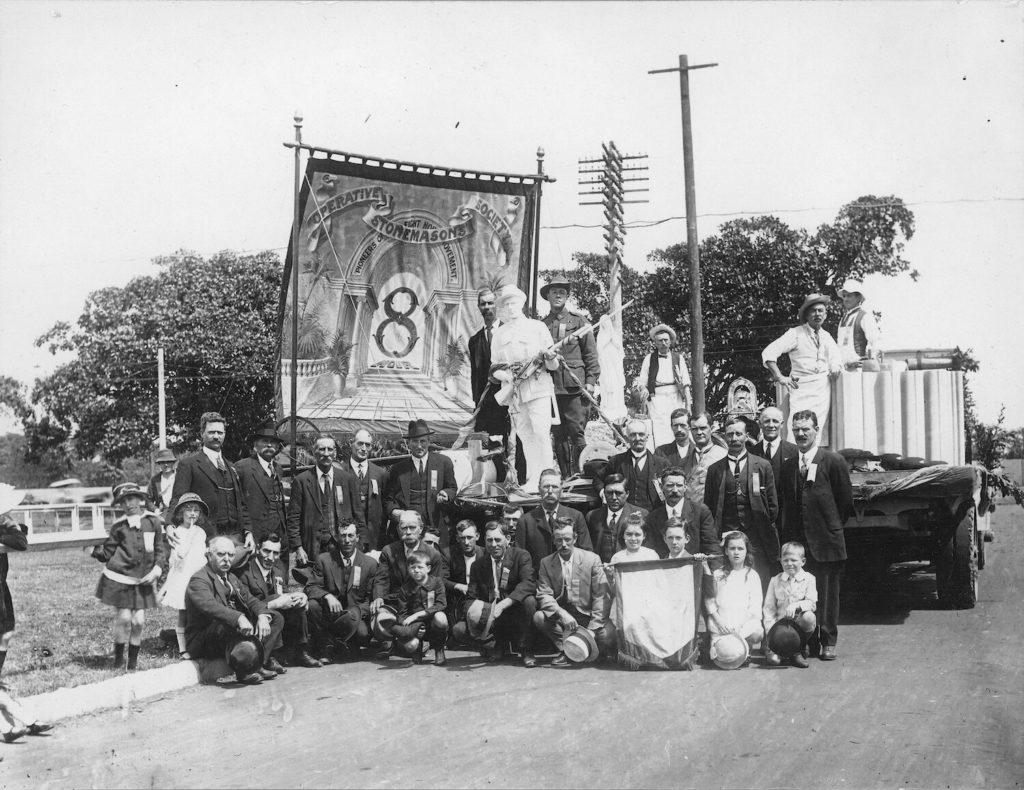 Eight Hour Day - Operative Stonemasons’ Society of Australia’s Sydney banner