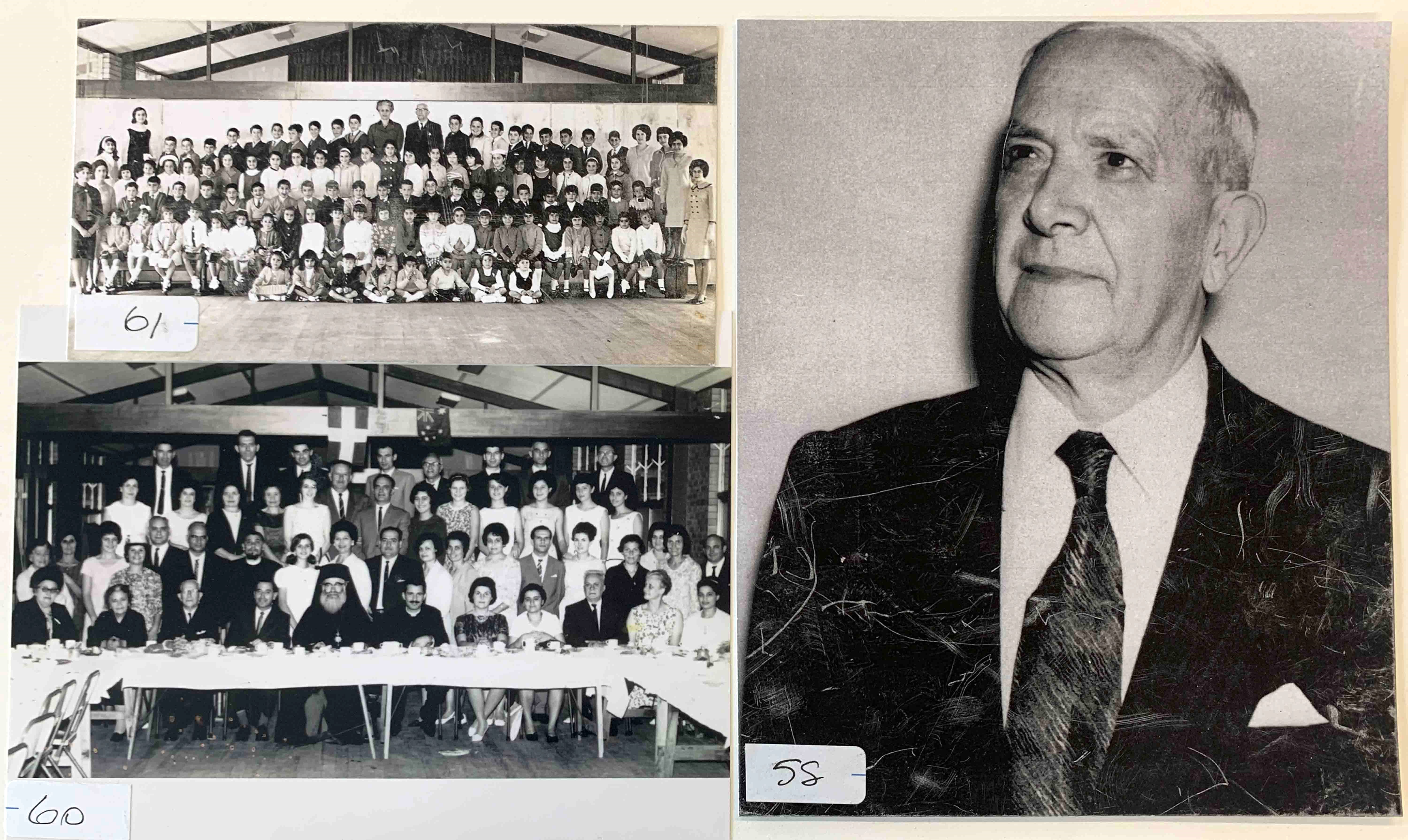Greek Orthodox Sunday School pupils with teachers and the founder