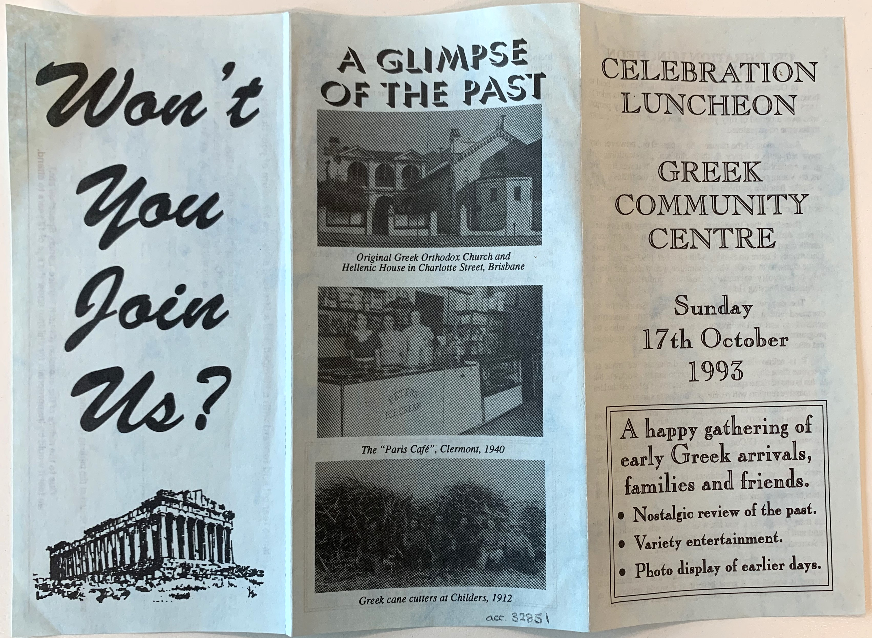 1993 Celebration Luncheon leaflet