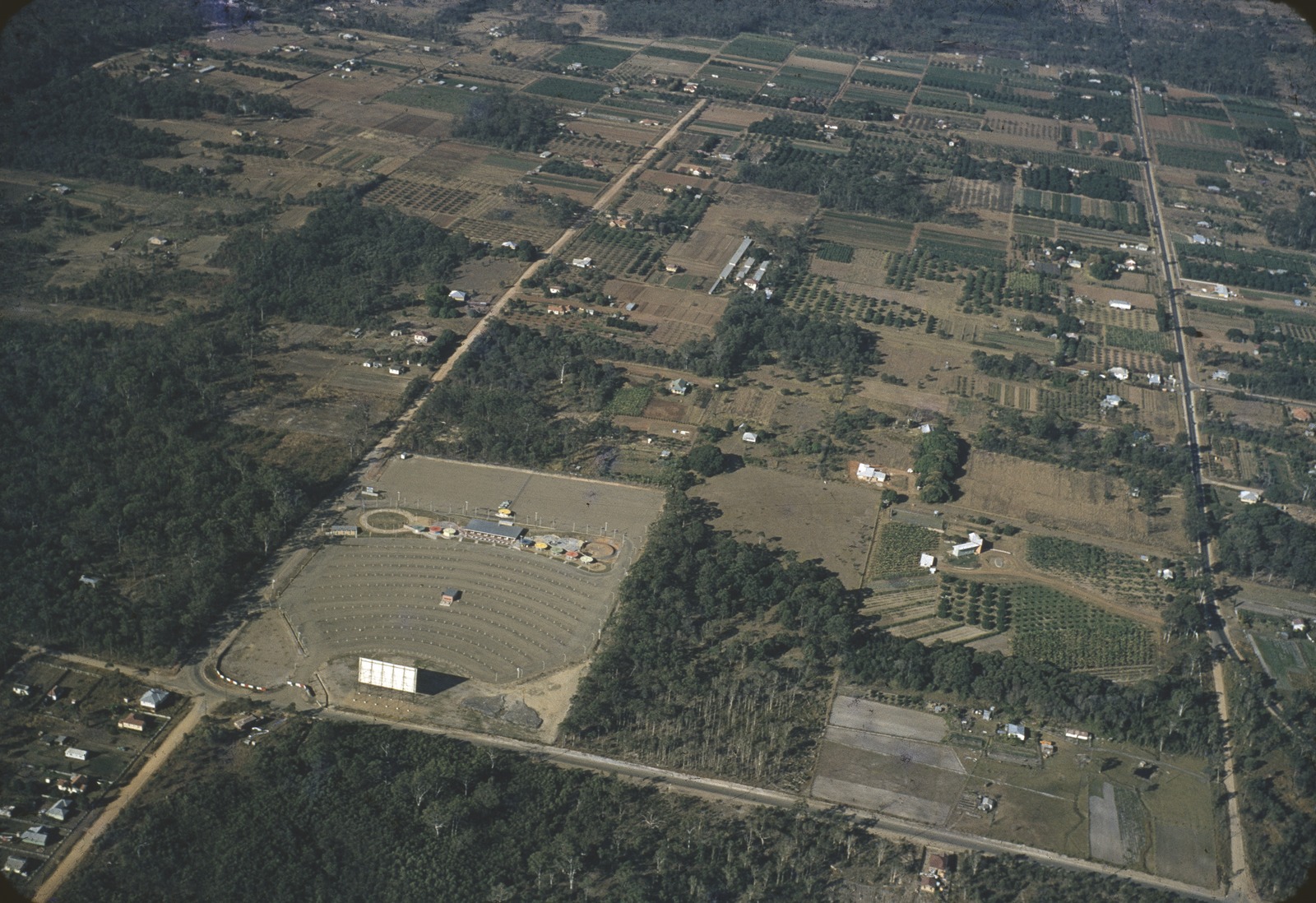 Aerial view of the Sunnybank Drive-in theatre, Brisbane 1955-1965 (Also known as the ‘Skyline Drive-in Coopers Plains’), Rod Tonge, 2013