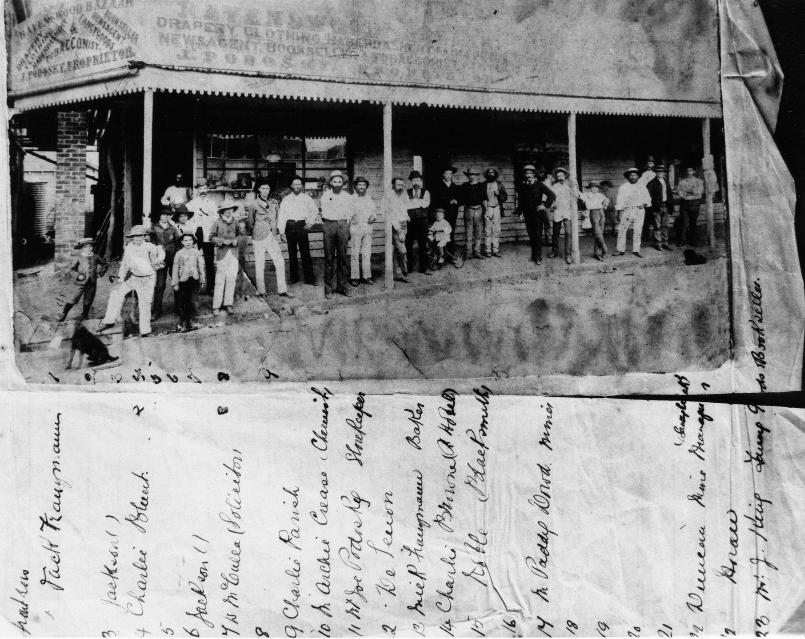 Residents and businesspeople of Ravenswood in front of the Ravenswood Bazaar  