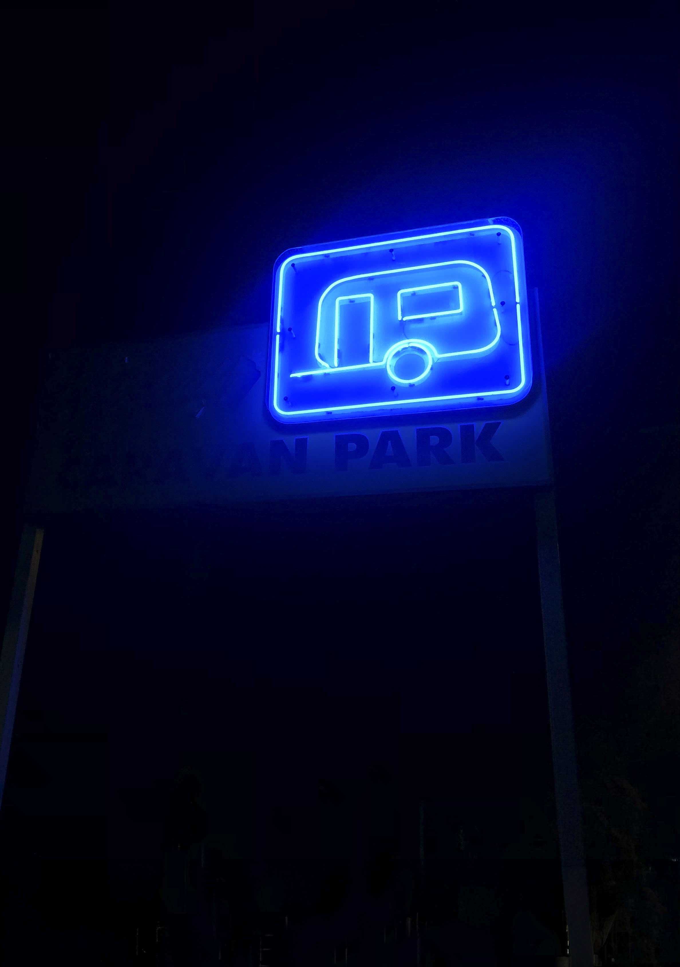 Galaxy Caravan Park Neon Sign 2024, Tanah Merah. Photo courtesy of Robert Allen.