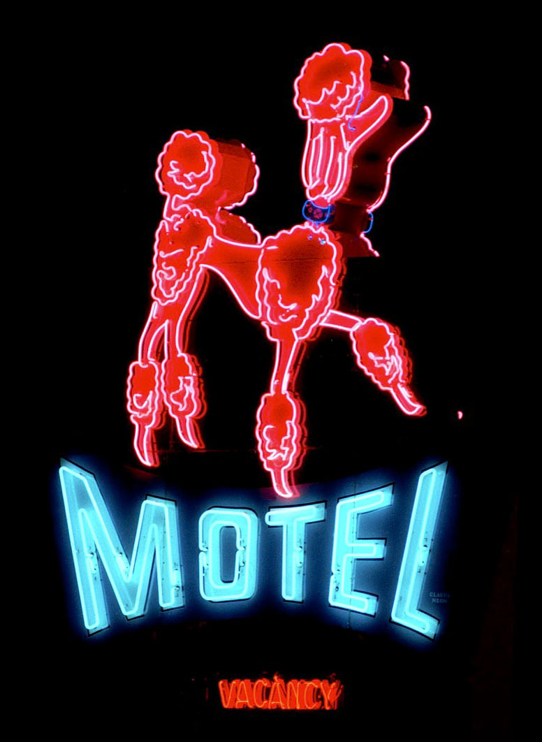 Neon sign for the Pink Poodle Motel, Gold Coast, 1973