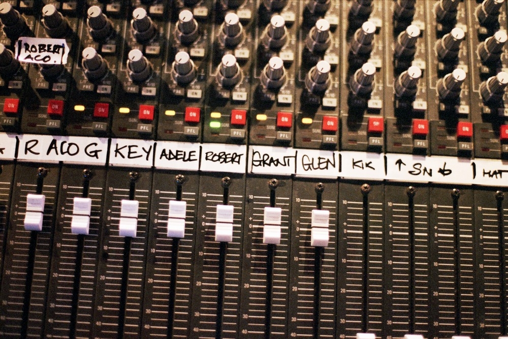 Audio mixing desk setup for live performance by The Go-Betweens, Brisbane, 6 August 2005 Audio mixing desk setup for live performance by The Go-Betweens Brisbane 6 August 2005