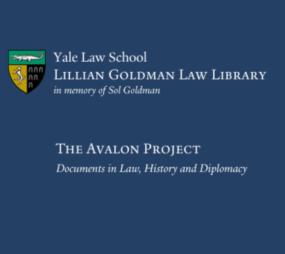 Avalon Project - Yale Law School
