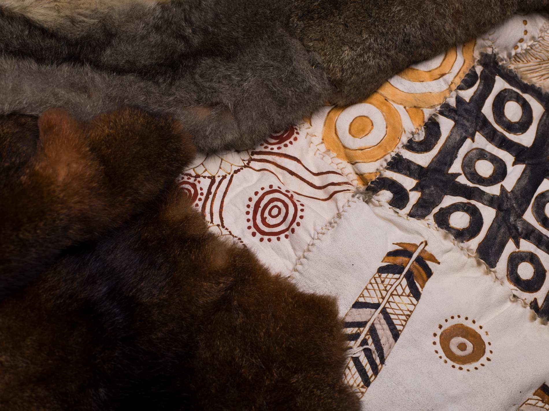 Brisbane Community Cloak (detail), 2016, pictured artwork by Malinda Flynn. Brisbane Community Cloak detail 2016 pictured artwork by Malinda Flynn
