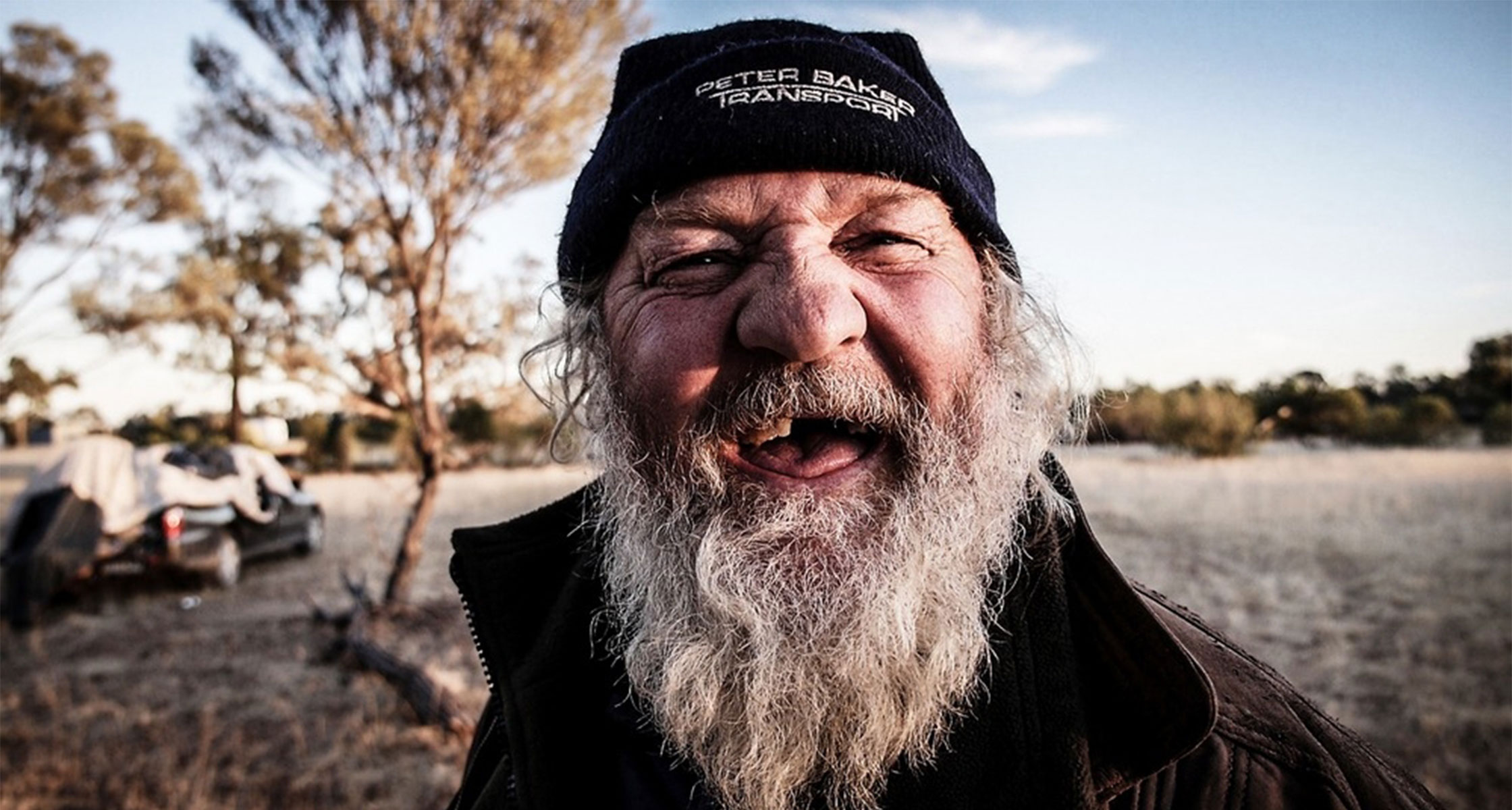 Camel musterer Artie, also known as 'The Wizard', on Charlotte Plains Station near Cunnamulla, Queensland, 2014 Older man looking at the camera