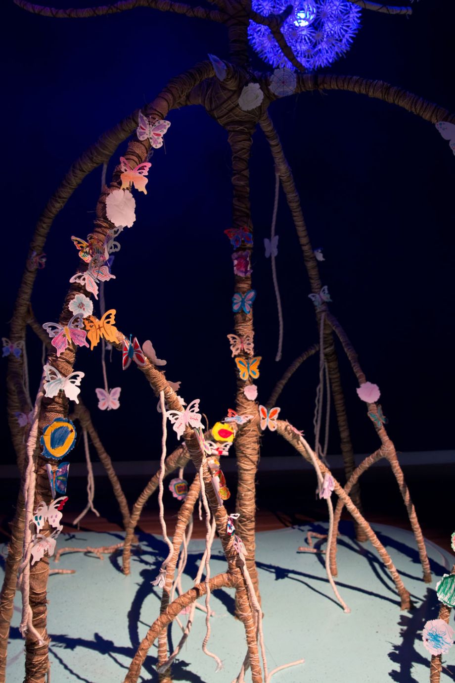 Close up of butterflies and flowers attached to mangroves