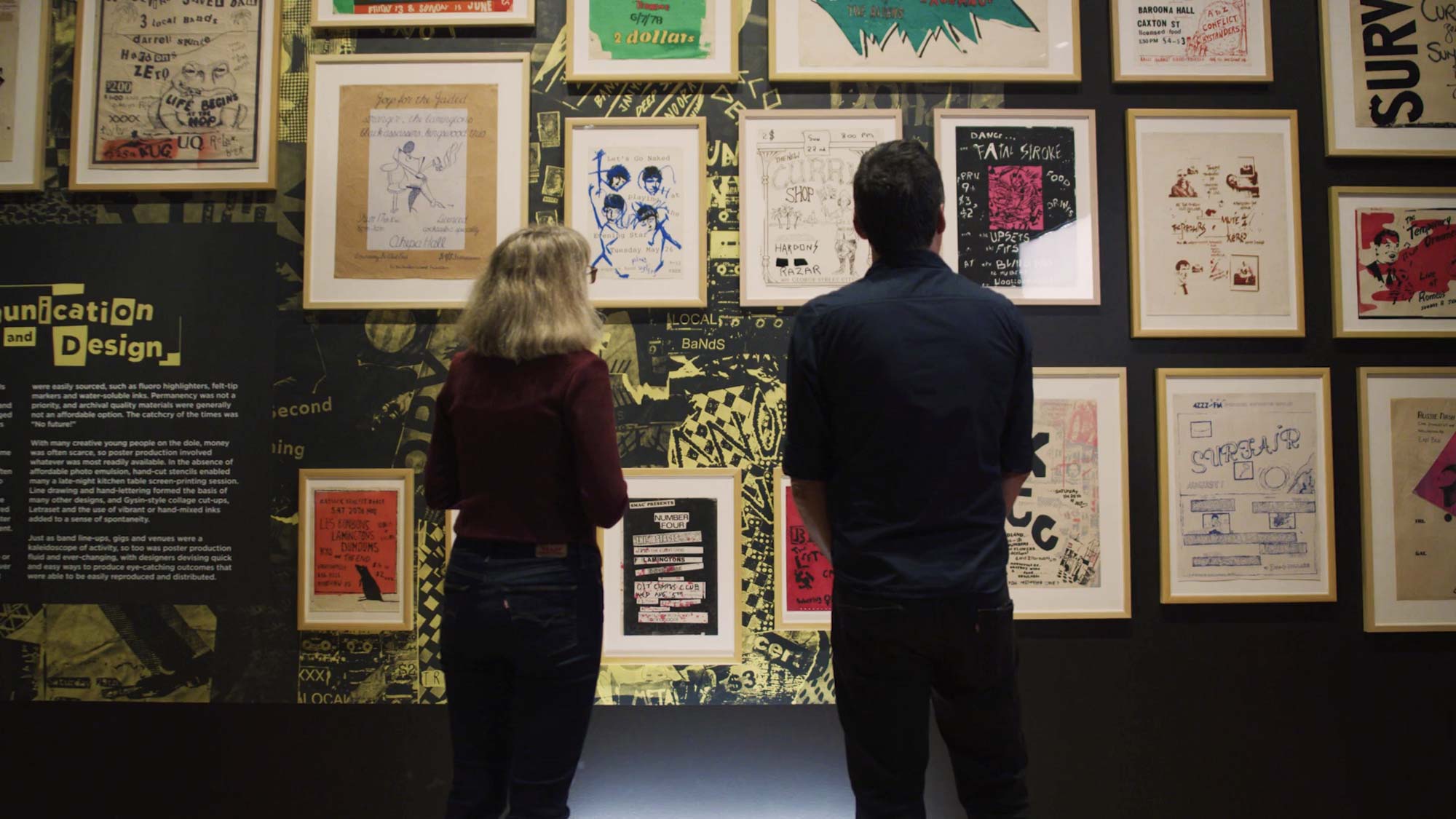 People inside the Cut Copy exhibition