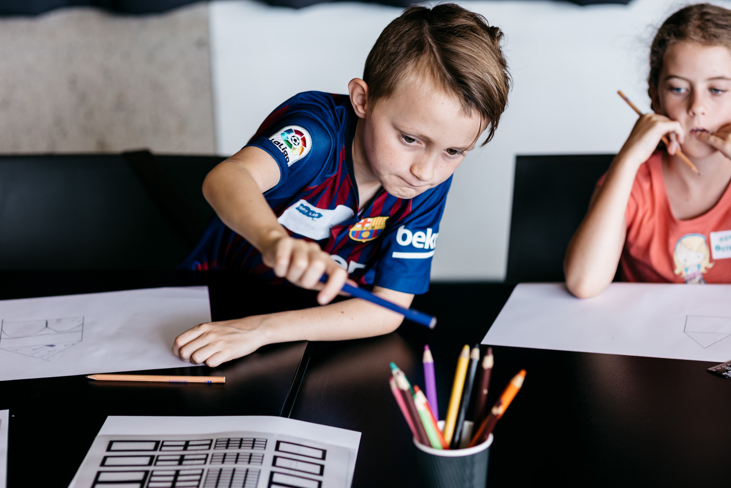 Children participating in a creative writing workshop