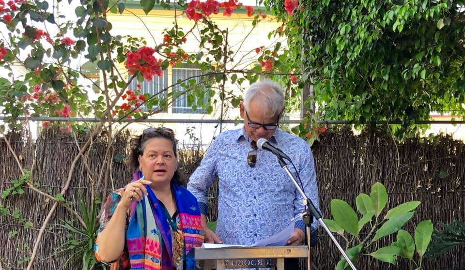 Gaja Kerry Charlton at the launch of An Introduction to the Languages of Moreton Bay Book Launch 2019