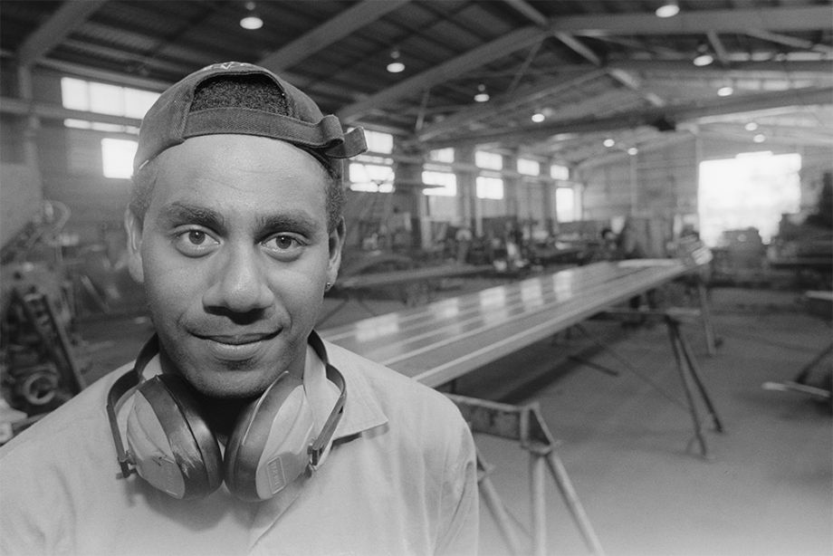 Mick Parter in the workshop at Pierce Engineering Pty. Ltd. in Rockhampton, Queensland 