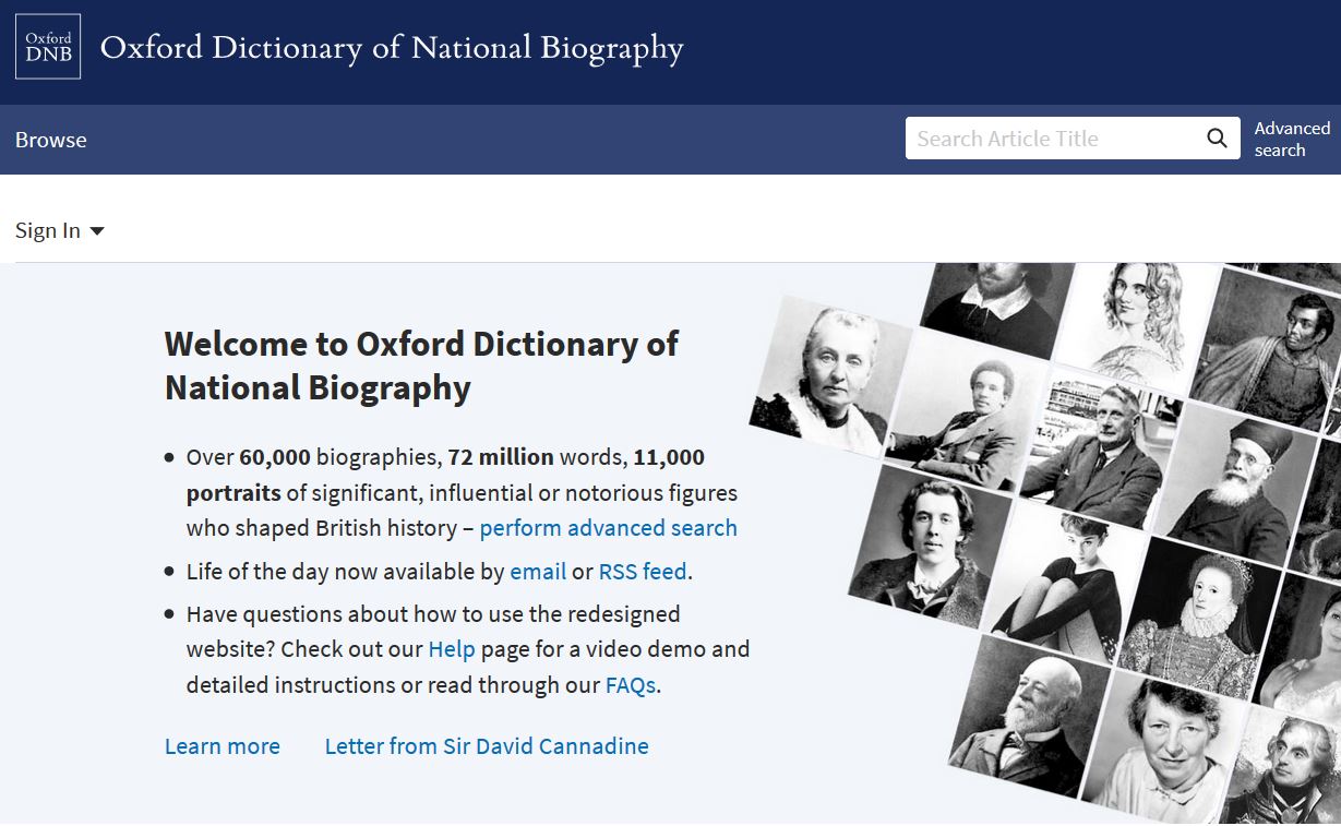oxford dictionary define biography