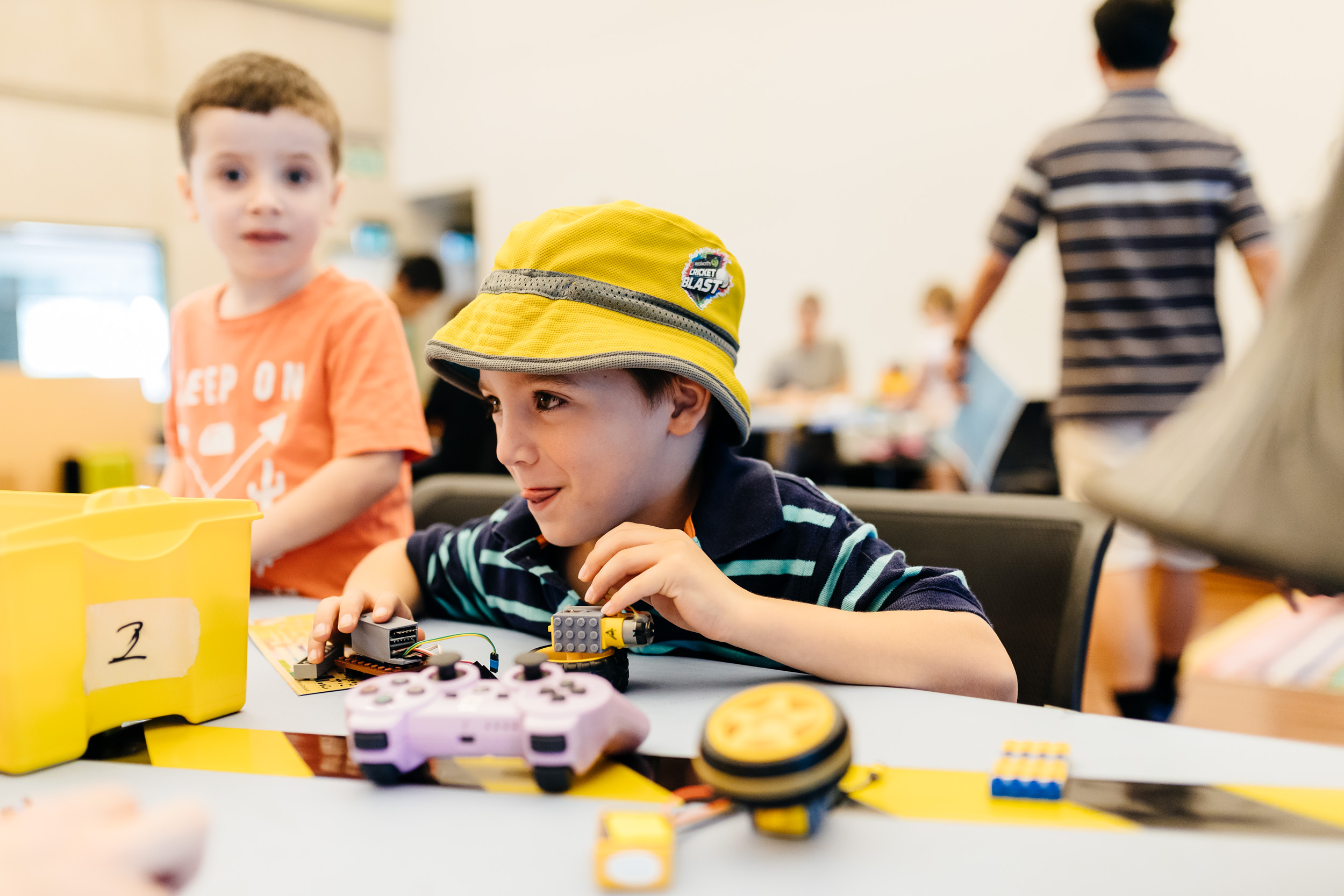 Children participating in holiday workshop