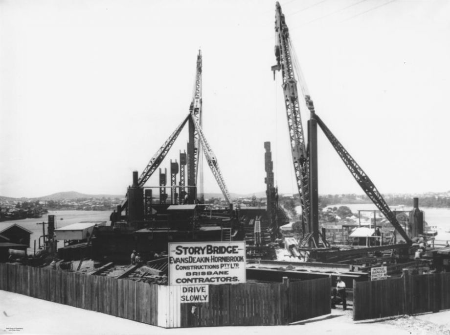 Story Bridge under construction, Brisbane, ca. 1936