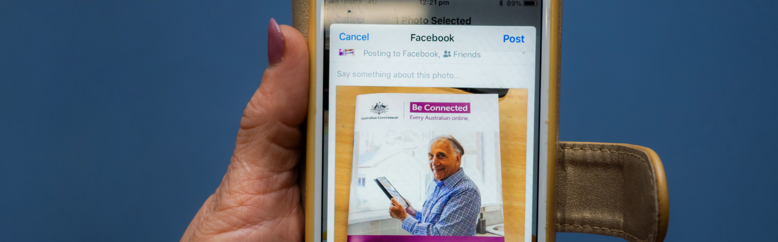 Be Connected promo on phone screen Be Connected promo on phone screen