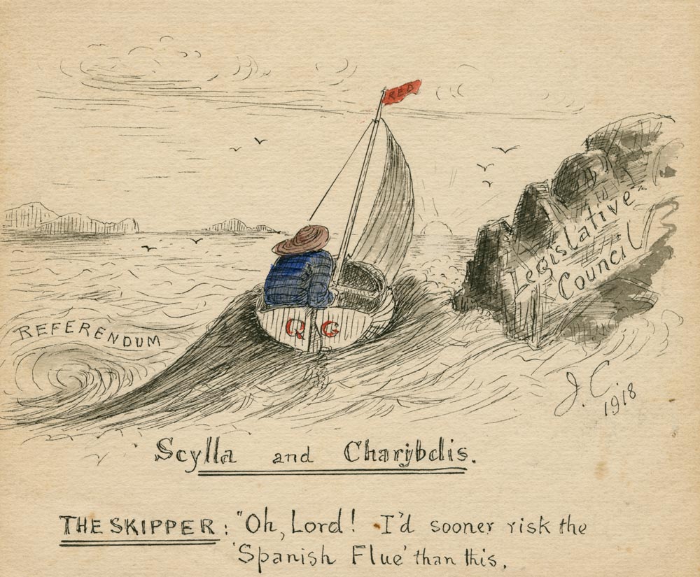 Scylla and Charybdis, 1918. H.M. Challinor.