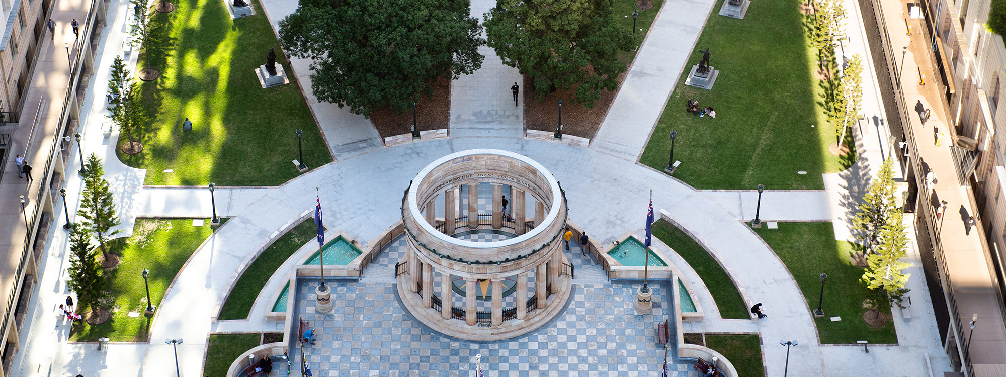 Aerial view of Anzac Square Brisbane
