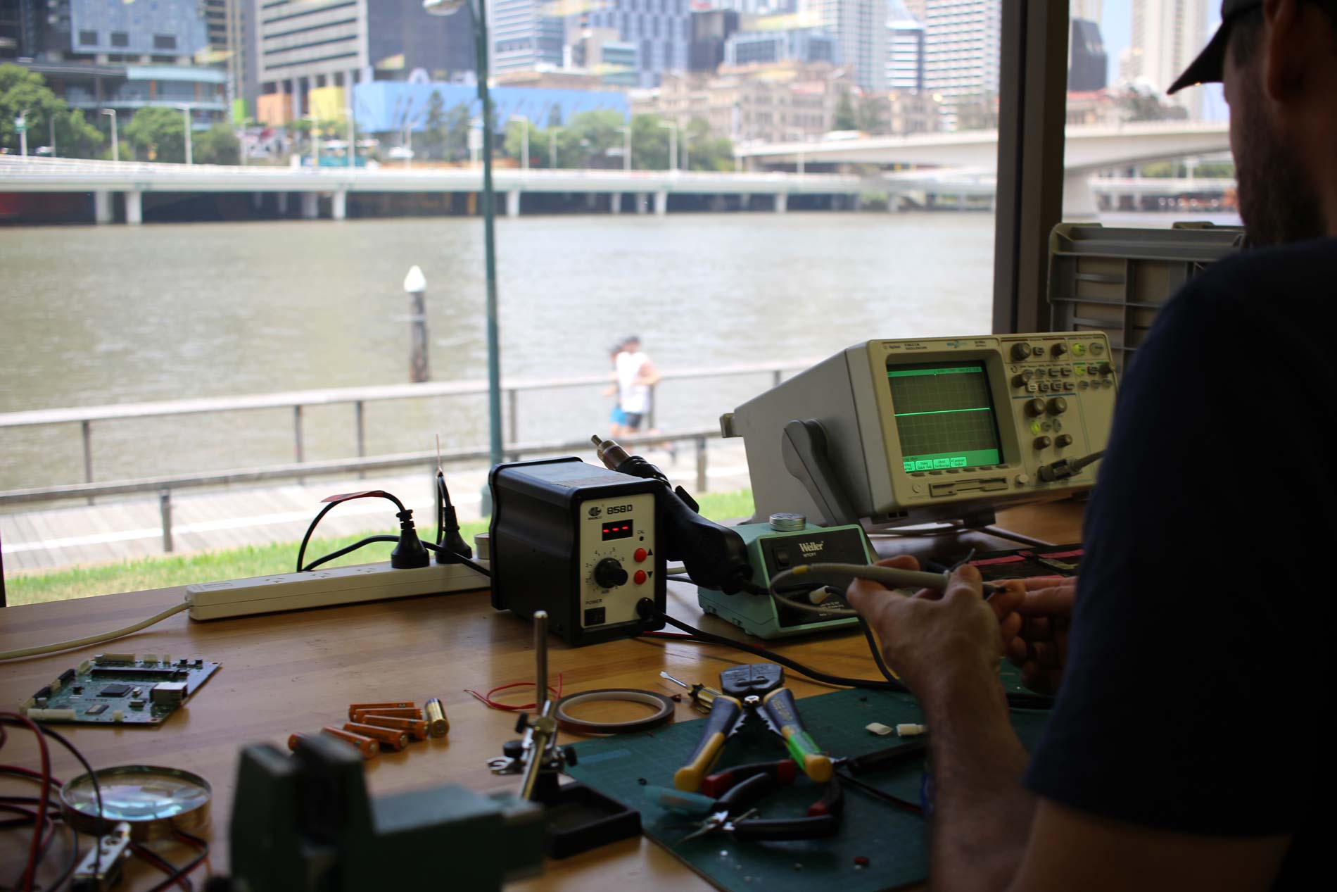 Man using the Fabrication Lab at State Library of Queensland The Edge
