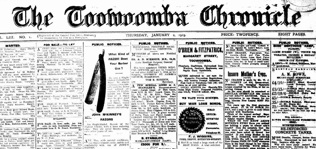 More historical Toowoomba newspapers now available via Trove State