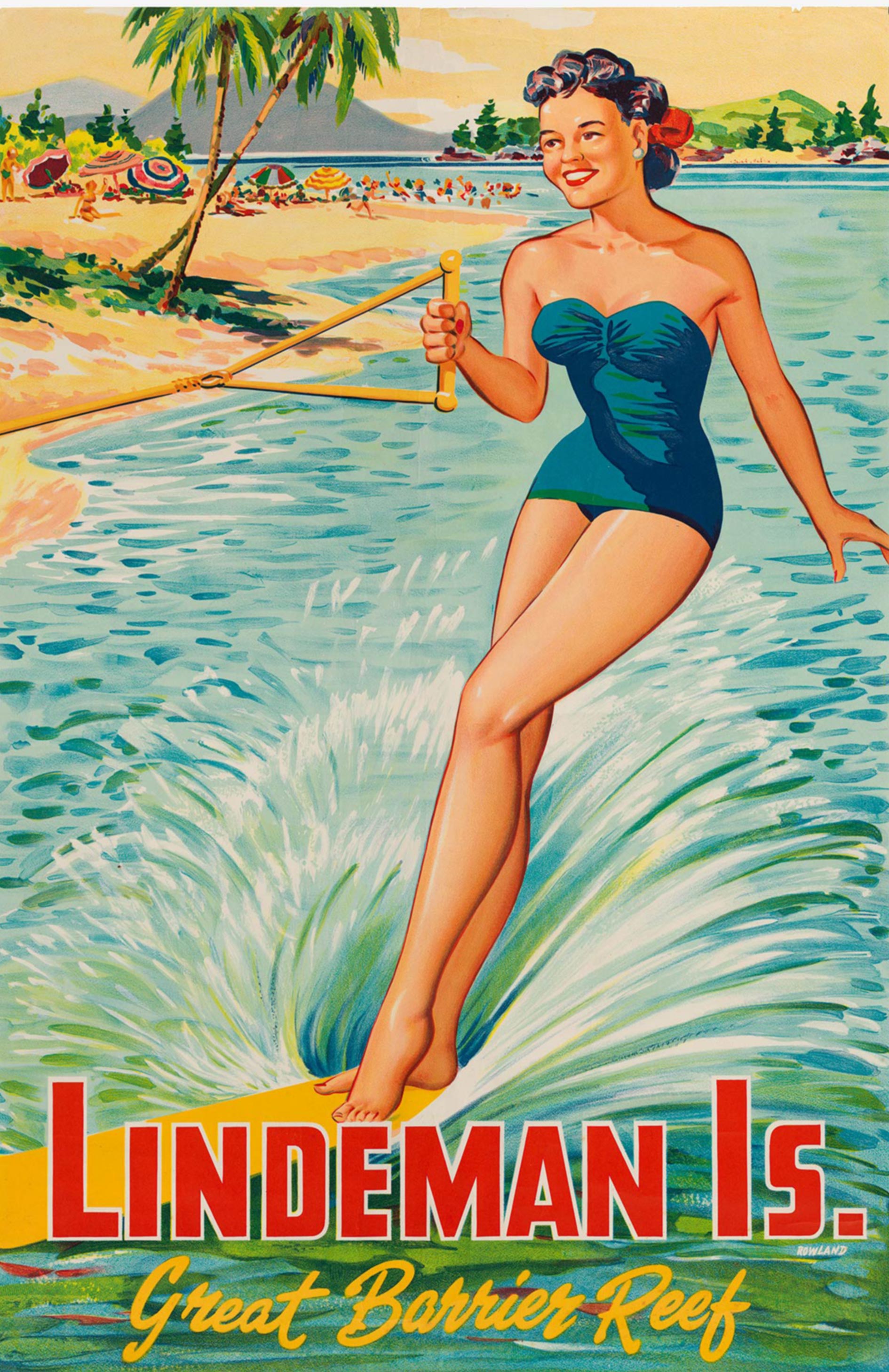 Lindeman Is. Great Barrier Reef, ca. 1940. Poster by Frank Rowland. HPT TOU 052 Lindeman Is Great Barrier Reef ca 1940 Poster by Frank Rowland HPT TOU 052