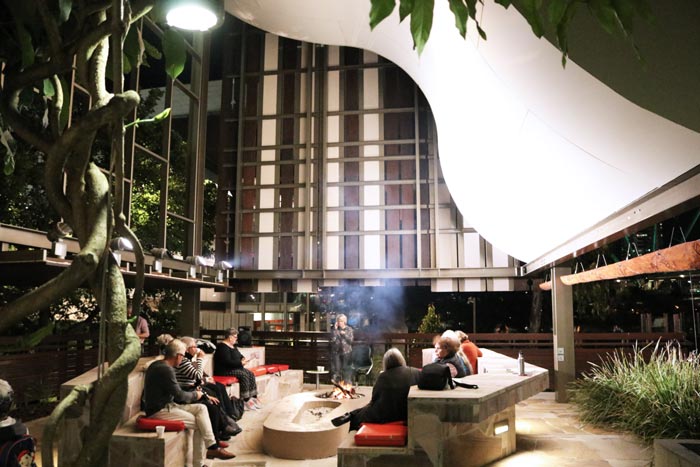 A night by the fire in kuril dhagun at the State Library.