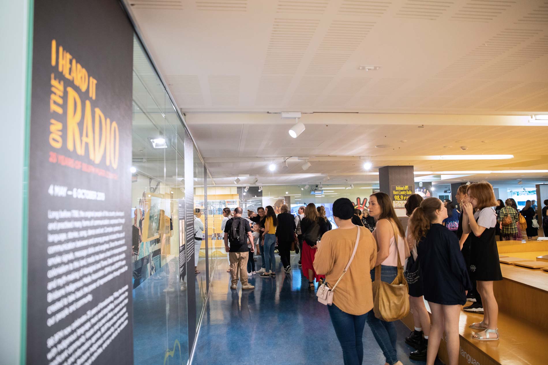 I Heard it on the Radio launch event Clients observing the I Heard it on the Radio showcase at State Library