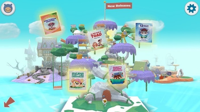 Kindergo reading app for children with thematic islands 