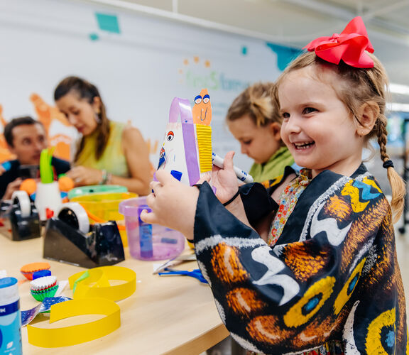 Girl doing arts and crafts