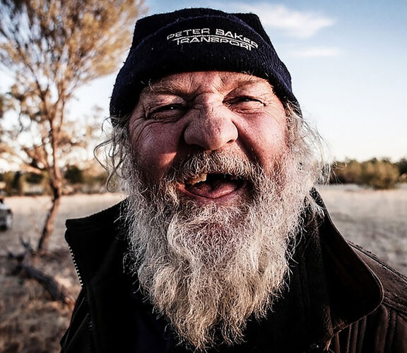 Close up portrait of a camel musterer in the outback