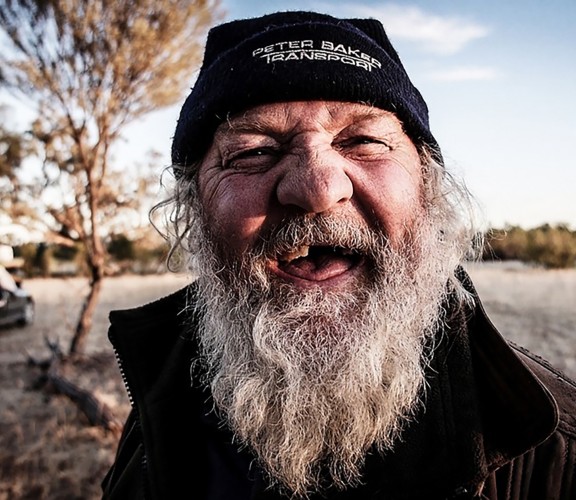 Close up portrait of a camel musterer in the outback