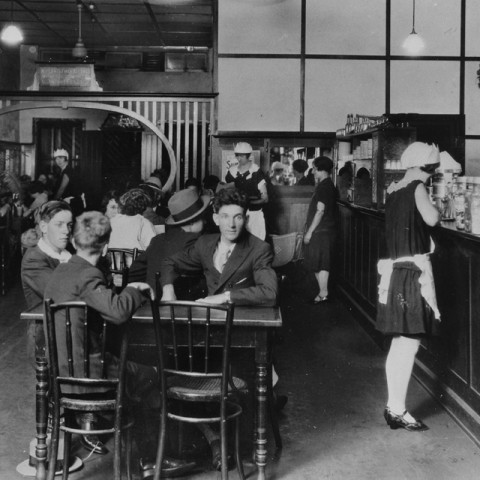Interior of the Busy Bee Cafe in Haly Street Kingaroy Queensland 2nd January 1929 John Oxley Library State Library of Queensland Neg Neg 105119