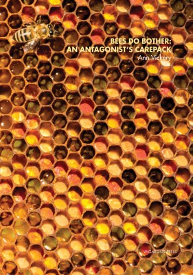 Cover of Bees Do Bother by Ann Vickery. It's an ultra close up of the yellow and black insides of a bee hive