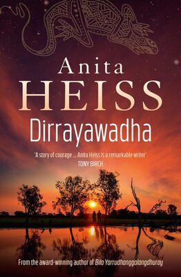 Cover of Dirrayawadha by Anita Heiss. It shows two people on a riverbank at sunset.