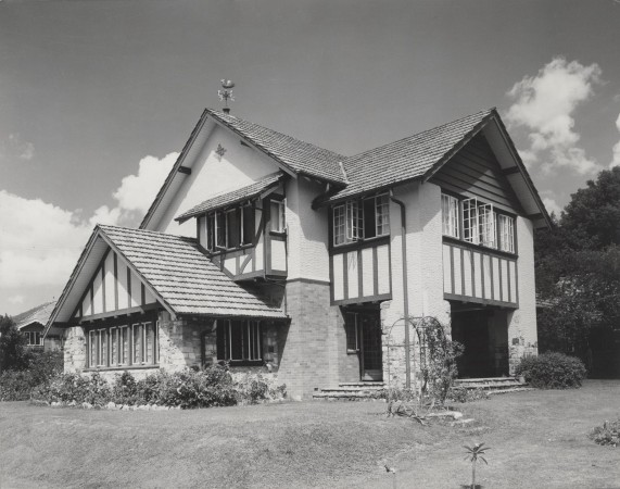 Typical 1930s Tudor style house [architect E.P. Trewern] at Ascot, 1958.