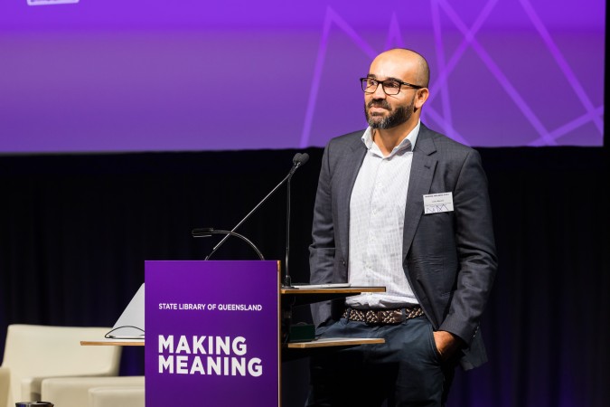 Julian Mazuera speaking at Making Meaning 