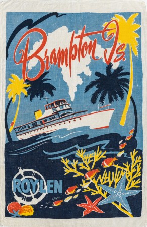 Colourful tea towel of Brampton Island 