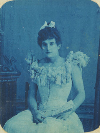 John Henry Paul Berthon dressed as Dinah for a performance of 'Villikins and his Dinah