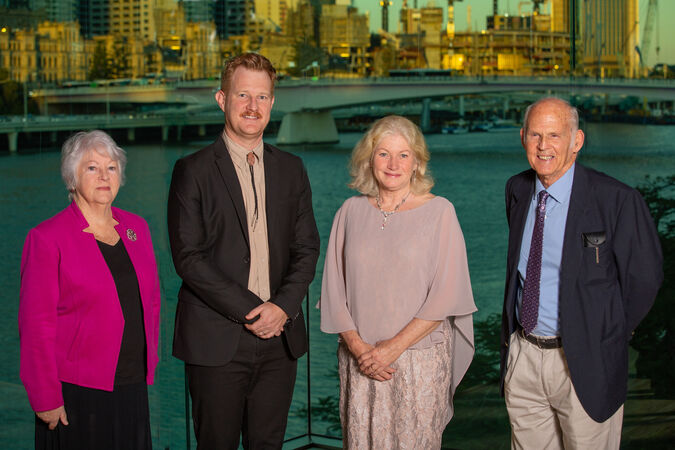 Gavin Bannerman, Director Queensland Memory, State Library of Queensland with representatives from the Montville Historical Group.