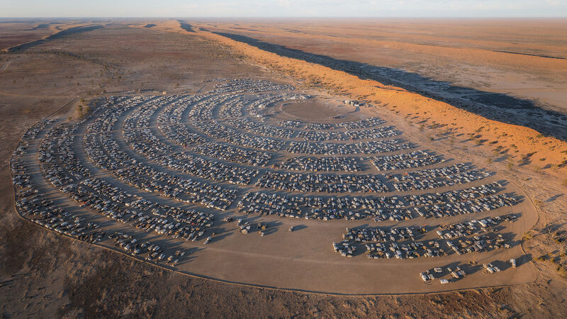 Huge camping site in desert for Big Red Bash