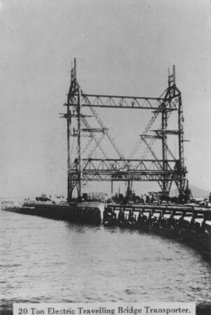 jetty with metal scaffold structure