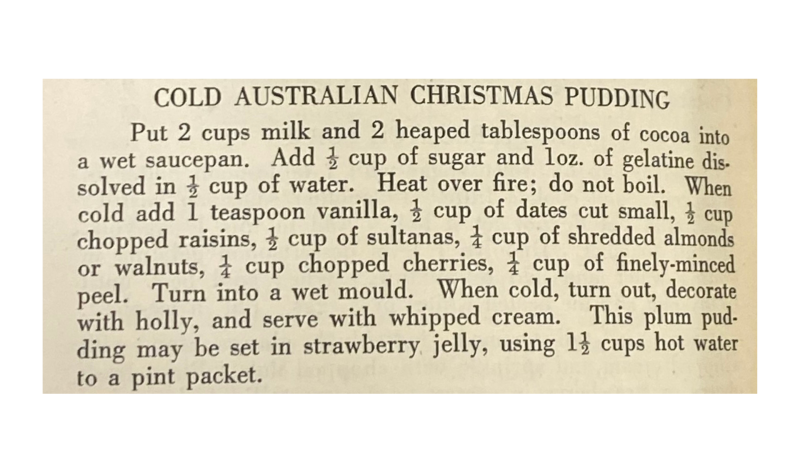 Cold Australian Christmas Pudding recipe