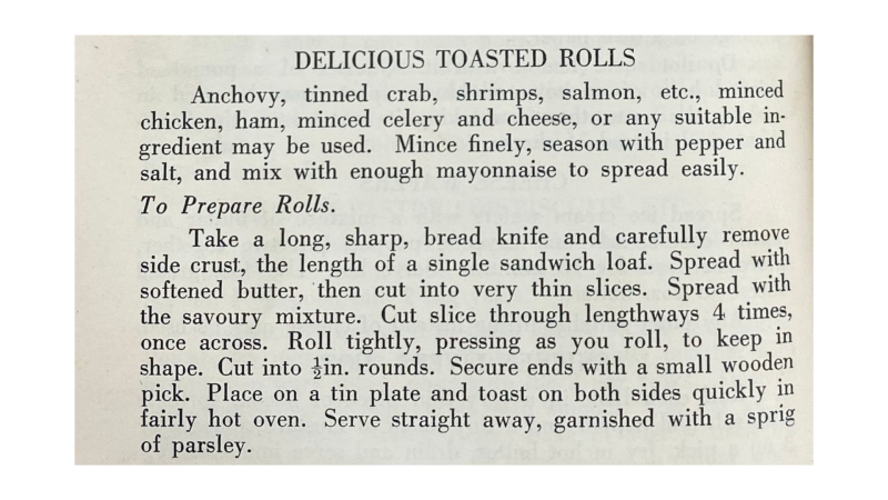Delicious Toasted Rolls Recipe from The Schauer Australian cookery book
